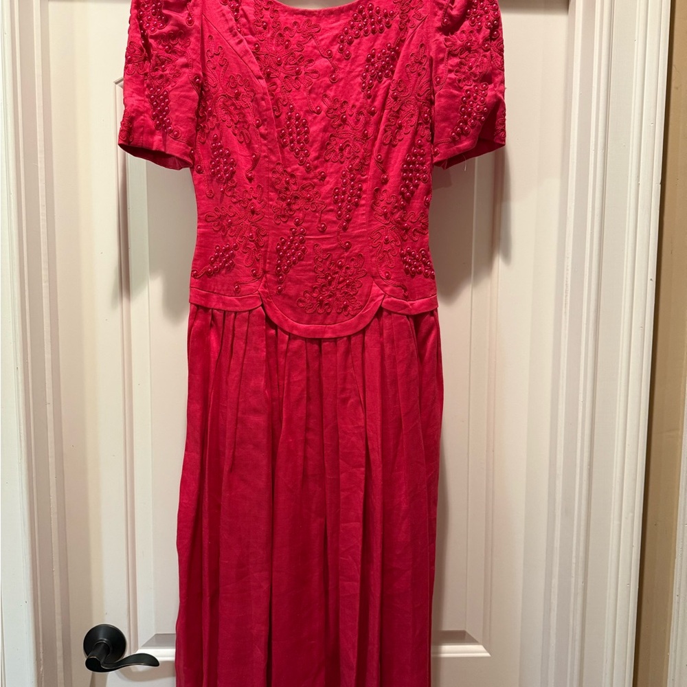 Elegant dark pink Beaded Dress